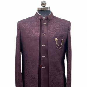 wine jodhpuri suit with jacket
