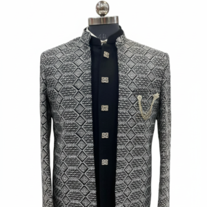 Dulha House Palampur- Everthing for the Groom under one roof black jodhpuri with silver jacket