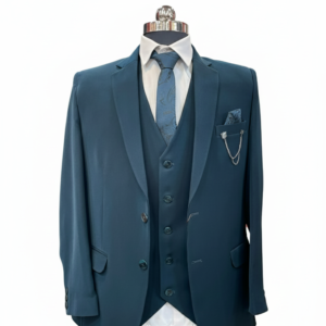 teal blue 5 piece suit