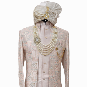 Collections pastel pink embroidered sherwani